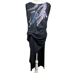 AllSaints Womens Riviera Shirt Dress Sz Medium Jersey Knit Flight Feather Lagom